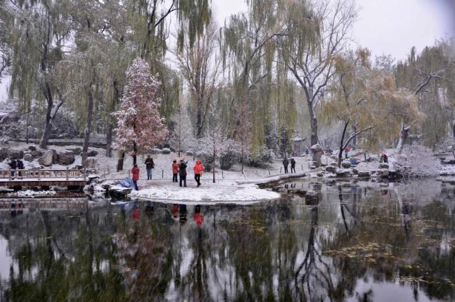 北京雪中陶然亭公园唯美风景图片(6)