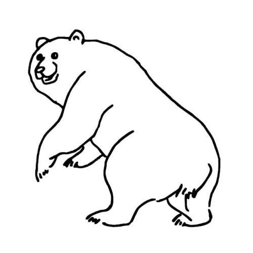 简单的狗熊简笔画(2)