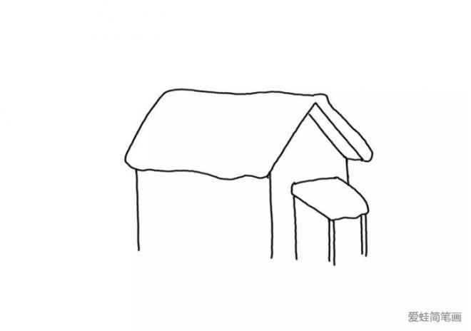 雪地里的小房子简笔画教程图片(2)