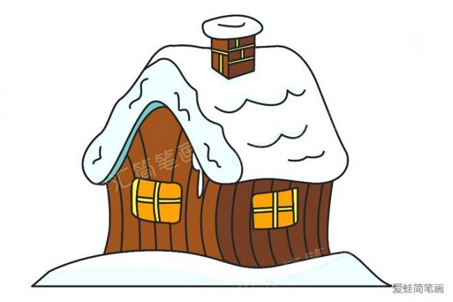 房子简笔画图片_漂亮的小雪屋