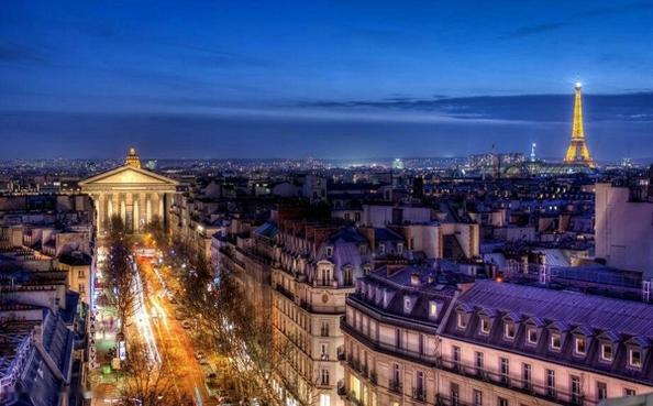 法国巴黎城市街道唯美夜景图片(2)