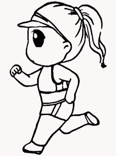 跑步的小女孩简笔画图片(2)