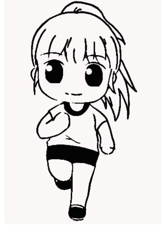 跑步的小女孩简笔画图片(4)
