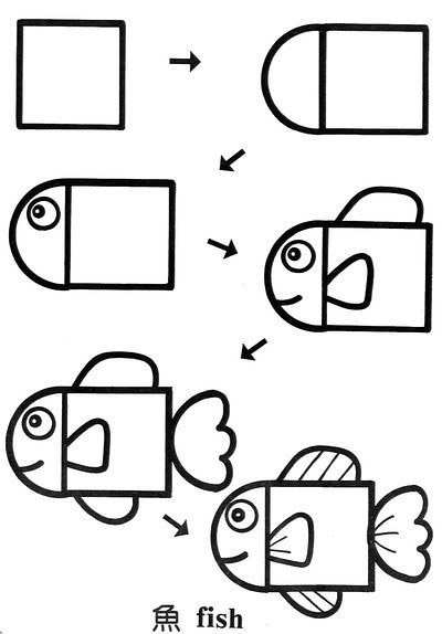 鱼画画图片大全简单