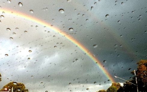 真实绚烂的雨后彩虹图片大全