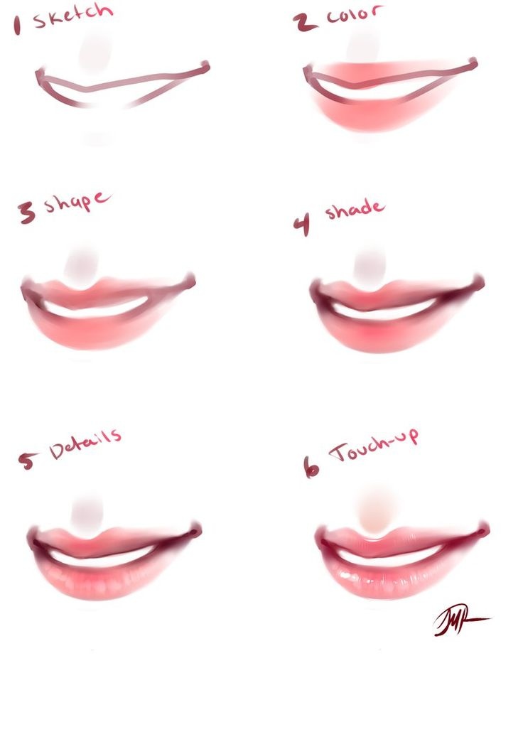 简单的嘴巴画法步骤图 嘴唇画法步骤图(4)