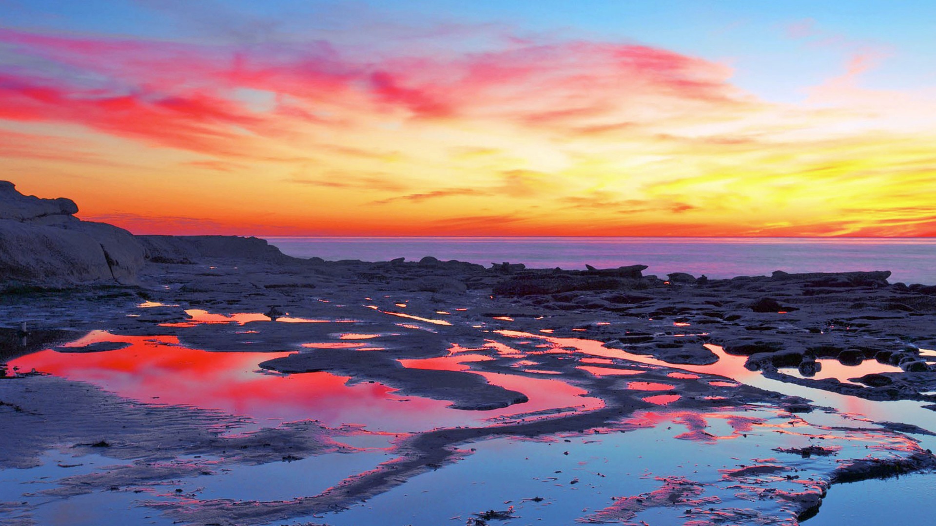 夕阳下的大海图片素材 高清大海夕阳壁纸(2)