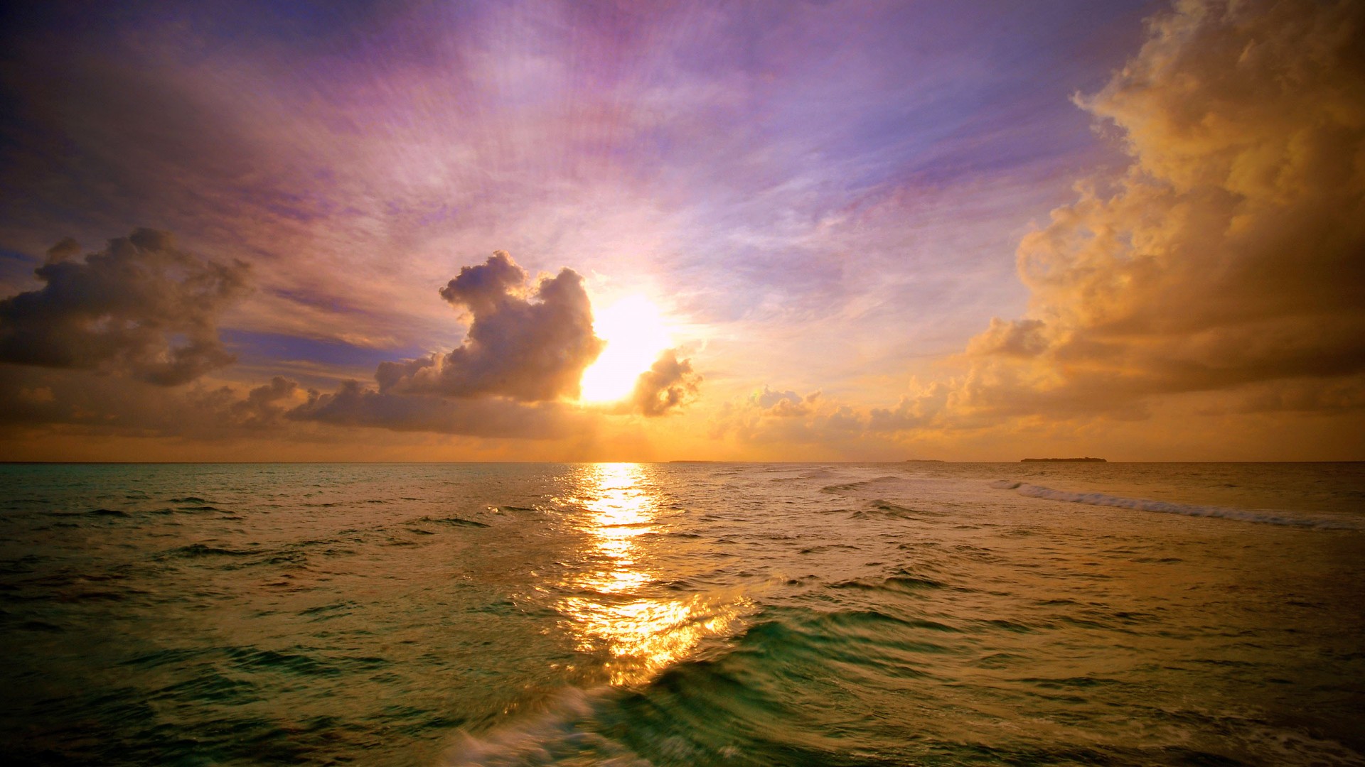 夕阳下的大海图片素材 高清大海夕阳壁纸(4)