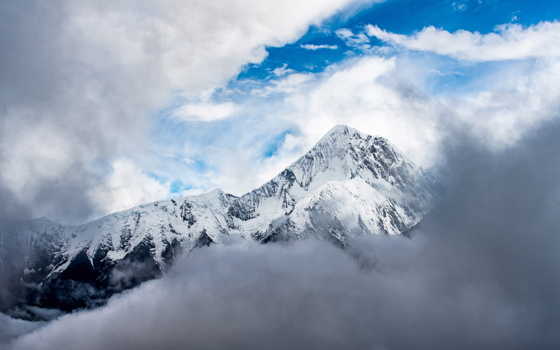 风景摄影图片 唯美高原雪山自然风景图片
