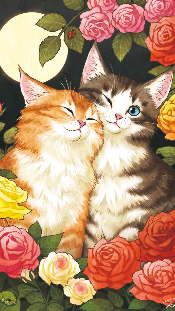 猫咪插画高清壁纸 关于猫的可爱插画(6)