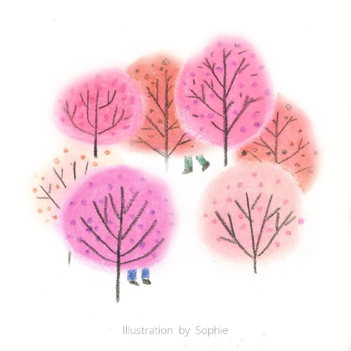 简单好看的水彩画 一树又一树的美丽色彩(3)