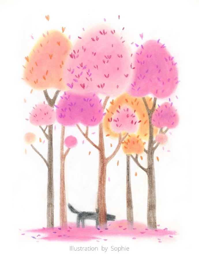 简单好看的水彩画 一树又一树的美丽色彩(7)