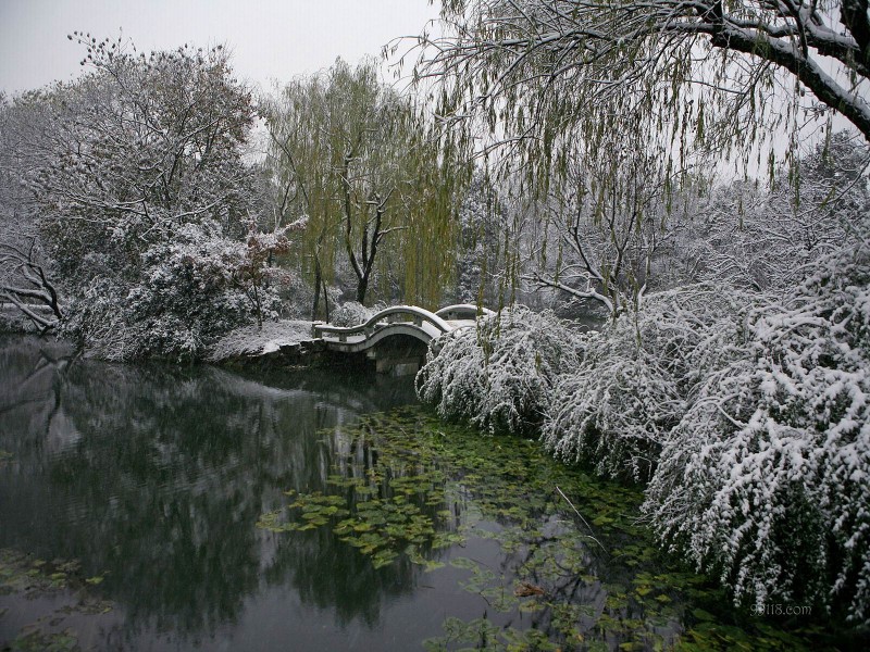 杭州西湖雪景高清图片