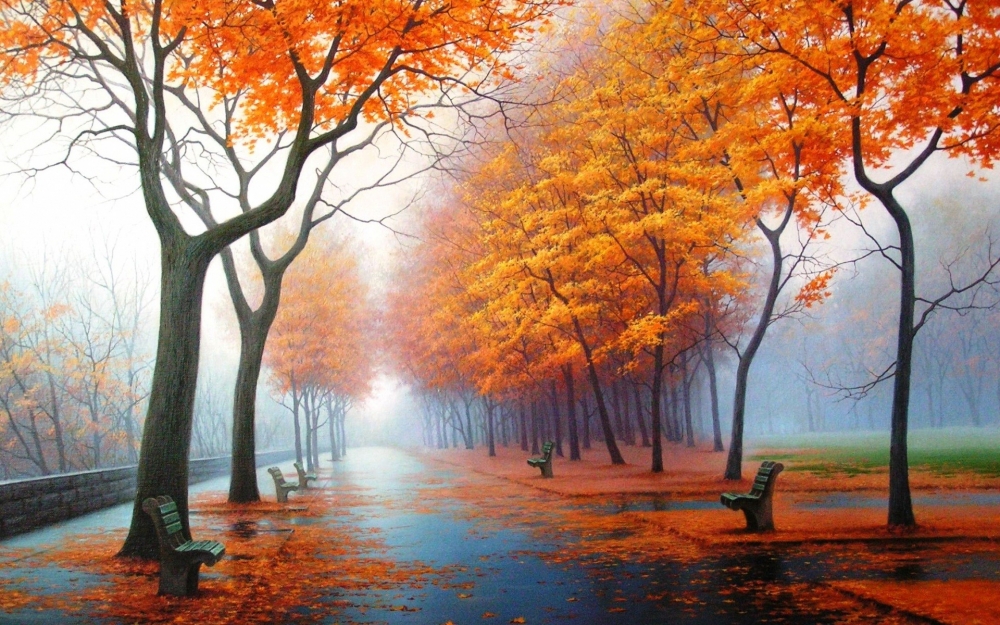 秋高气爽的秋日美景高清电脑桌面壁纸图片下载
