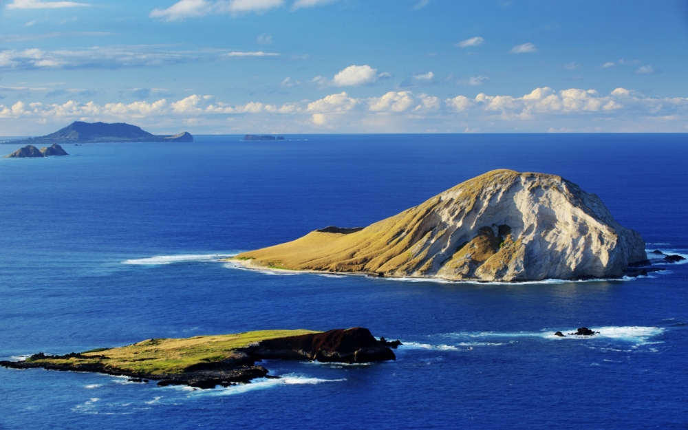 蓝色海岛唯美自然风景高清图片电脑壁纸