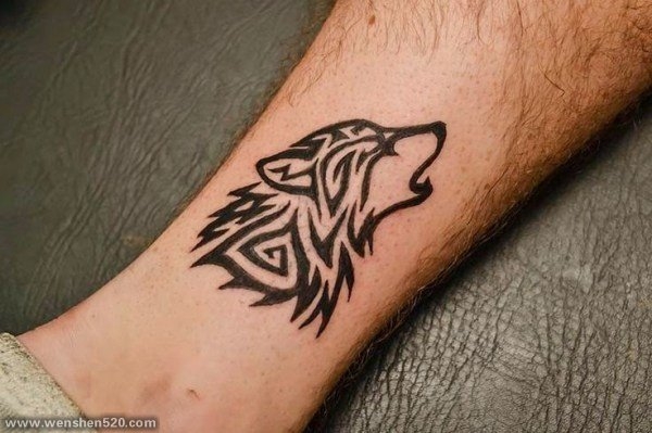 多款黑色素描点刺技巧创意个性狼纹身图案