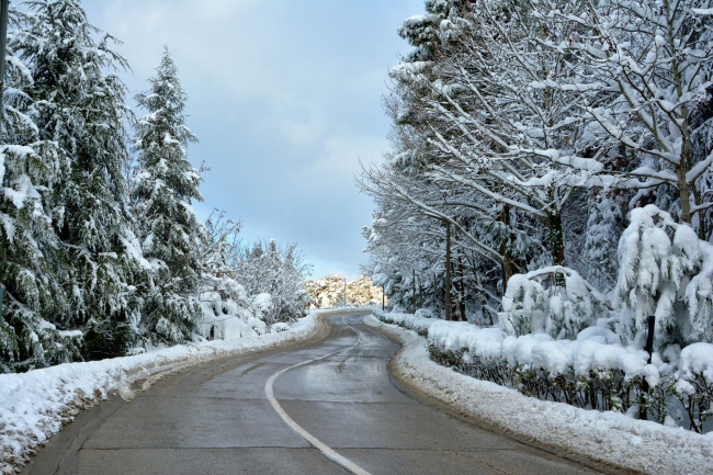 冬季道路雪景图片