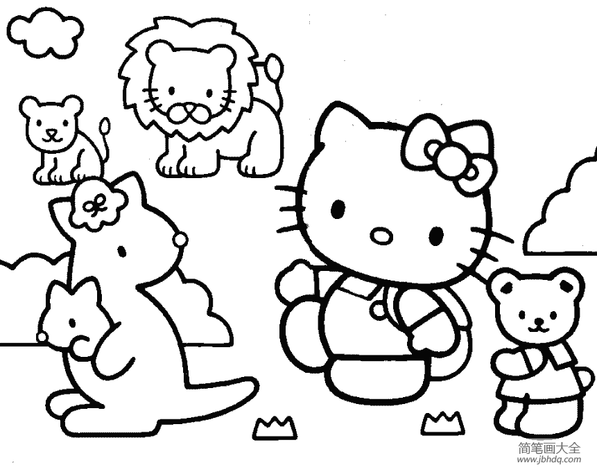 可爱的凯蒂猫简笔画图片(2)