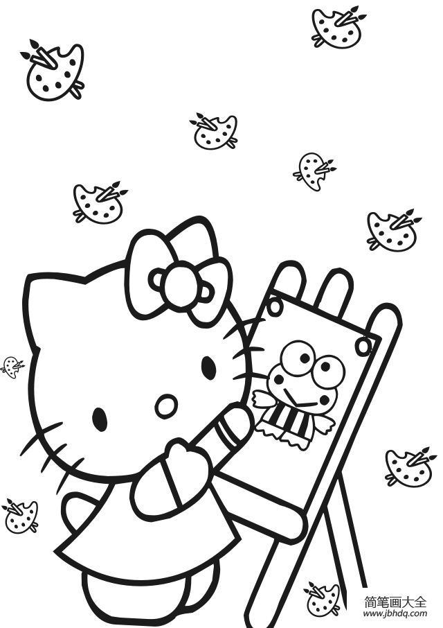 动漫人物简笔画 hello kitty系列简笔画图片(2)
