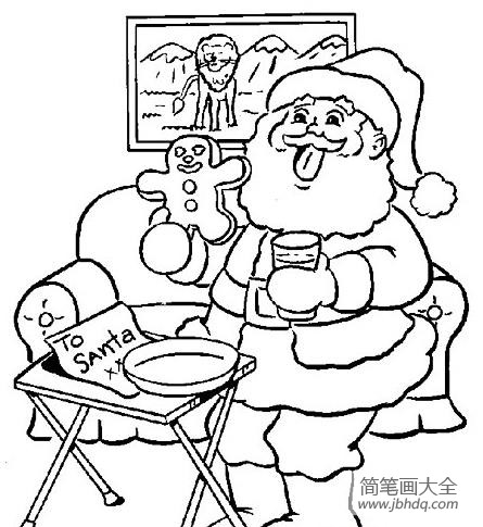 吃姜饼的圣诞老人