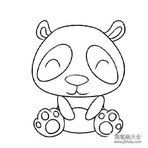 可爱呆萌大熊猫简笔画图片(3)