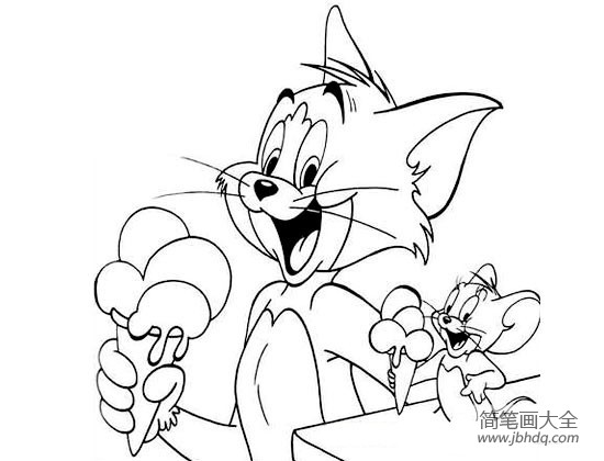 动画片猫和老鼠简笔画图片(3)