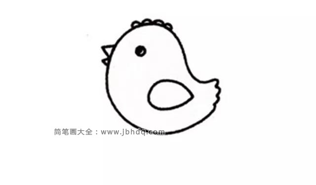 可爱的小鸡简笔画画法(4)