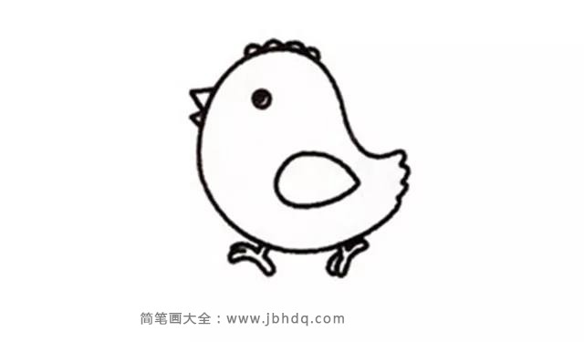 可爱的小鸡简笔画画法(5)