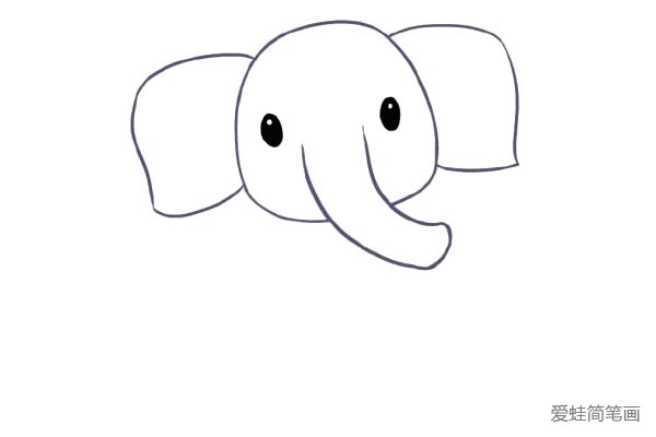 学画可爱的大象简笔画(4)