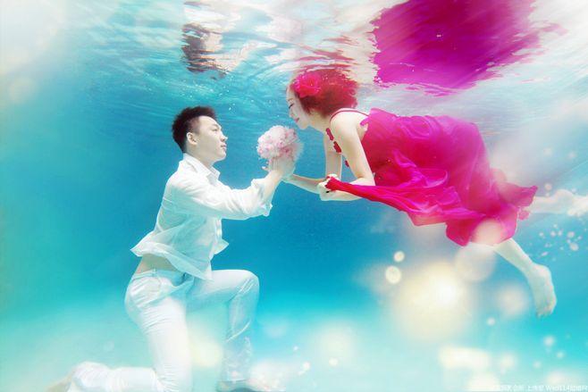 唯美水下婚纱摄影图片 爱上海水的静谧(4)