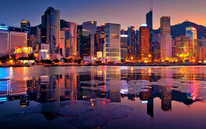 香港维多利亚港夜景 唯美风景图片(3)