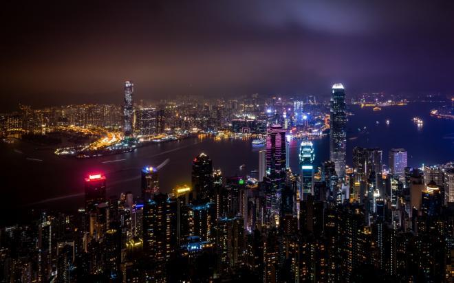 香港维多利亚港夜景 唯美风景图片(4)