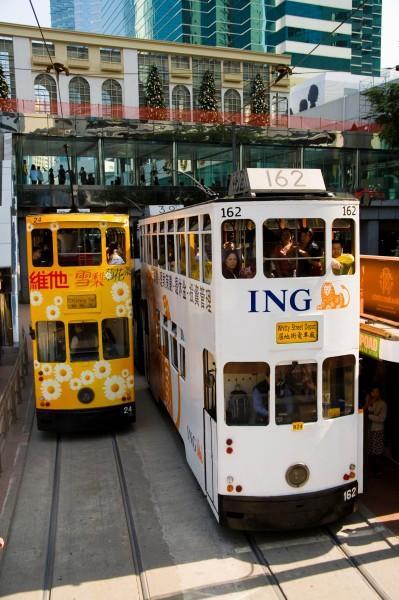 香港特色的一道风景图片 香港电车图片(9)