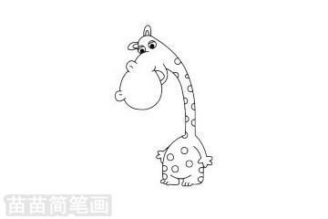卡通动物长颈鹿简笔画教程图片(6)