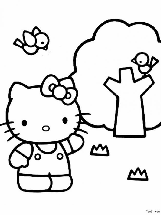 呆萌可爱的kt猫简笔画图片(8)