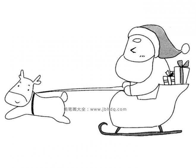 各种可爱形象的圣诞老人简笔画图片(8)