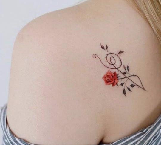 纹身图案玫瑰花图片小、野猪和飞鸟，从不攀登它的峰顶
