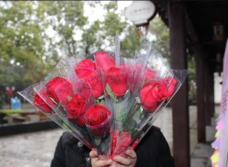 一只玫瑰花包装图片，雨天说天空也会落泪，玫瑰说爱情也会枯萎